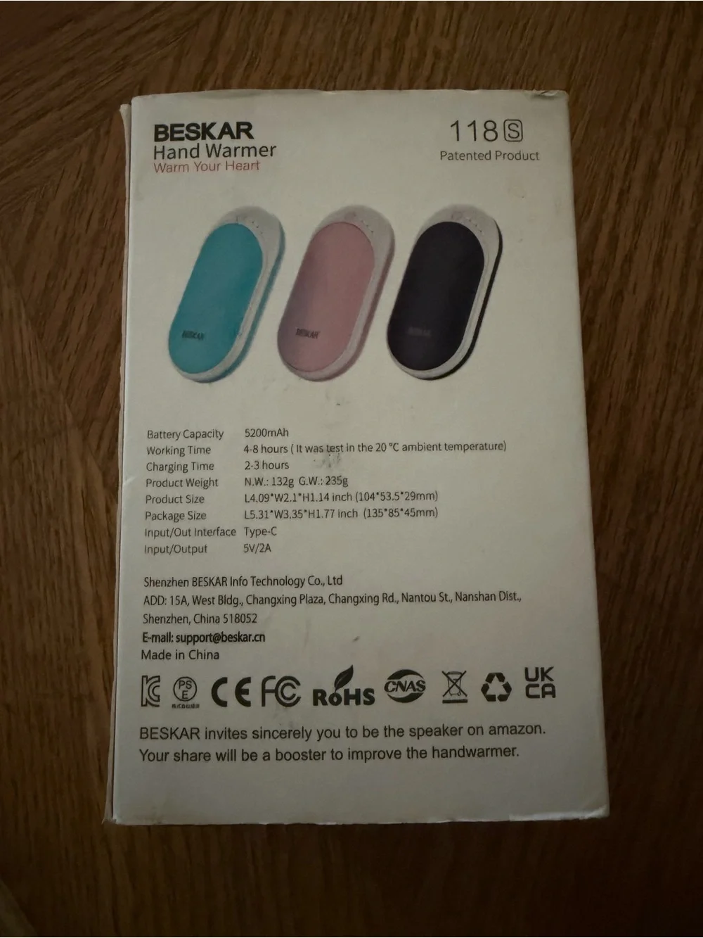 BESKAR • Blackish Green • Hand Warmer - Portable 5200mAh Rechargeable